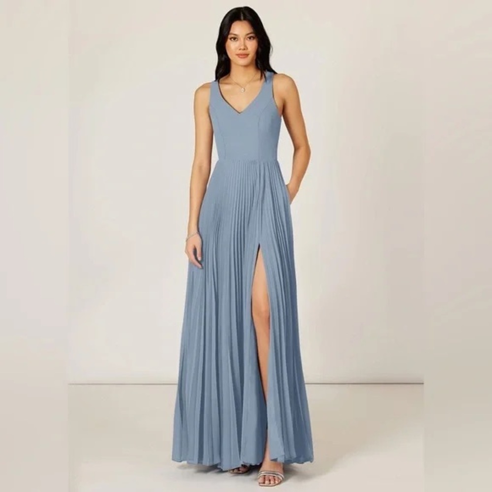 Dusty Blue Lindsey Azazie Dress